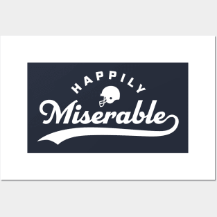 Happily Miserable Funny Football Quote Saying Posters and Art